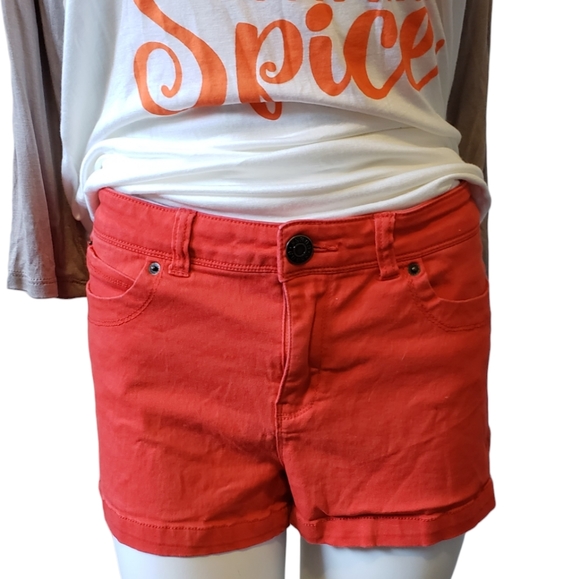 GUESS sz 30 red orange denim short jean shorts - Picture 9 of 9